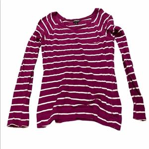 Express woman’s long sleeve striped maroon